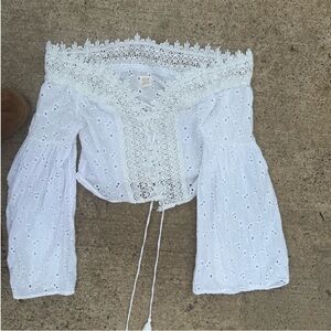 Surf Gypsy Ivory Lace Crop Top